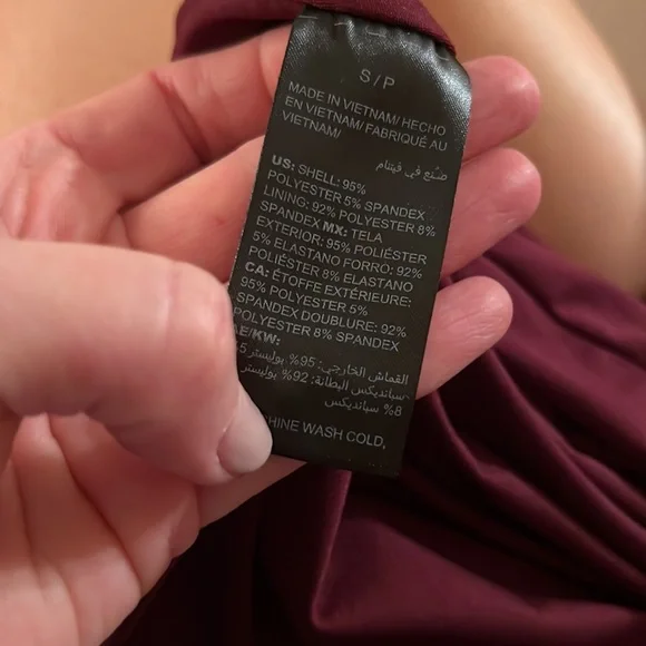 WHBM top, deep burgundy with floral - Picture 5 of 5